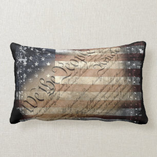 We The People Industrial American Flag Pillow