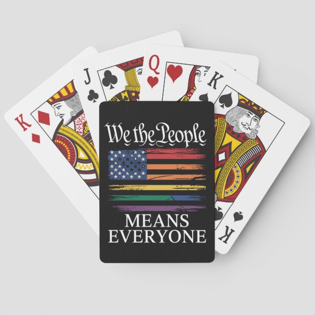 We The People Means Everyone LGBTQ Pride Playing Cards (Back)