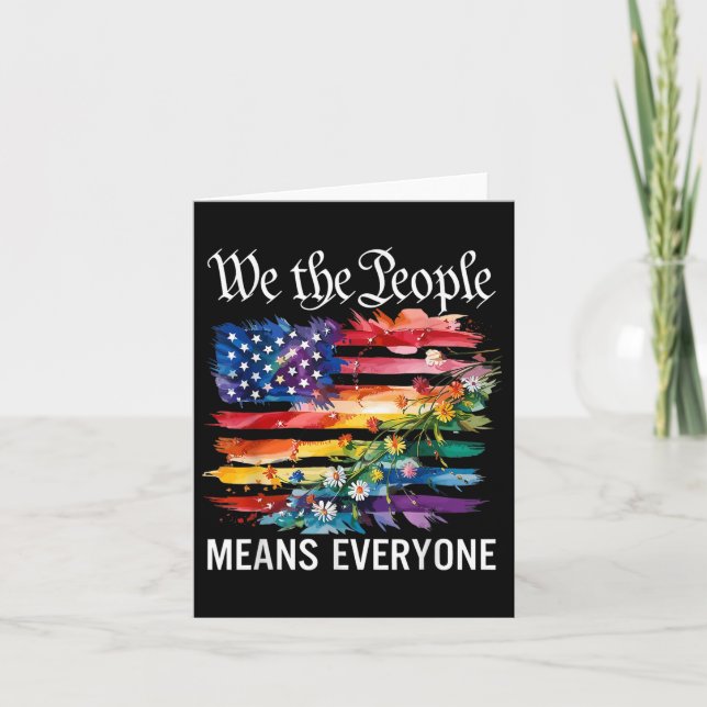 We The People Means Everyone Rainbow Lgbt Gay Lesb Card (Front)