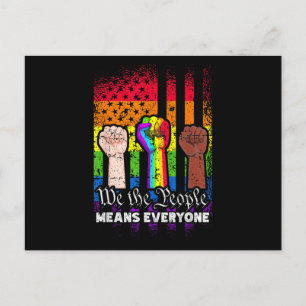 We The People Means Everyone US Constitution LGBT  Holiday Postcard