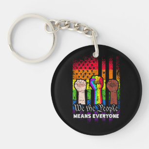 We The People Means Everyone US Constitution LGBT Keychain