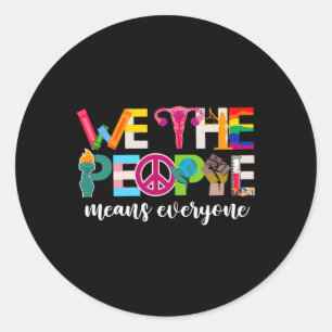 We The People Means Everyone Usa Lgbtq Pride Month Classic Round Sticker