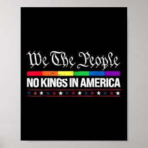 We The People No Kings In America Rainbow Flag Poster