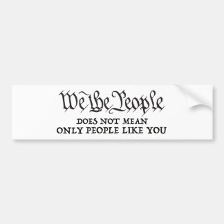We The People - Not Just You Bumper Sticker