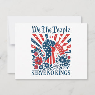 We The People Serve No Kings Stars Stripes America Holiday Card