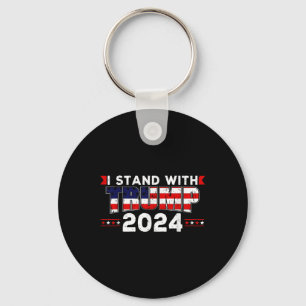 We The People Stand With Donald Trump 2024 America Keychain