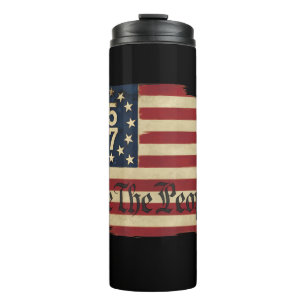 We The People Trump 45 47 Distressed Vintage Flag Thermal Tumbler