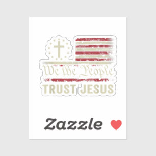 We The People Trust Jesus - USA Flag Christian Pat
