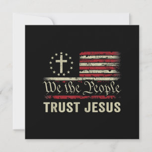 We The People Trust Jesus - USA Flag Christian Pat Thank You Card