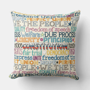 we the people typography throw pillow