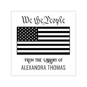 We the People USA American Flag Library Book Name Self-inking Stamp