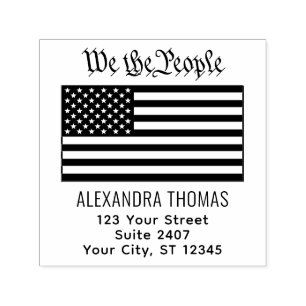 #We the People USA American Flag Name Address Self-inking Stamp