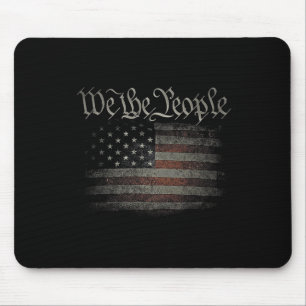 We The People Usa Flag 4th Of July Us Distressed G Mouse Pad
