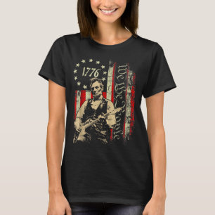 We The People Usa Nge Flag Dom Abe Lincoln Guitar T-Shirt