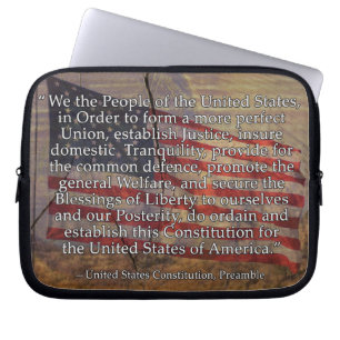 We The People Vintage American Flag Constitution Laptop Sleeve