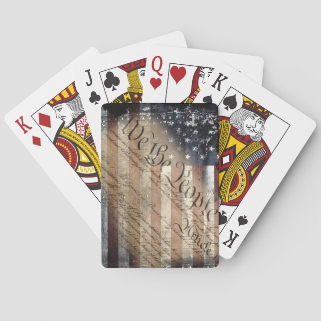 WE THE PEOPLE Vintage American Flag Playing Cards (Back)
