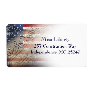 We The People Vintage American Flag Return Labels