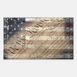 We The People Vintage American Flag Sticker