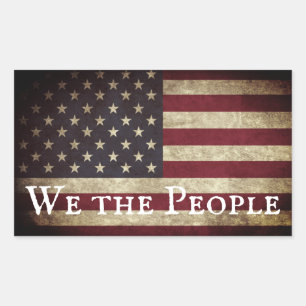 We the People Vintage American Flag  Sticker