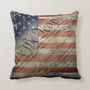 We The People Vintage American Flag throw pillow