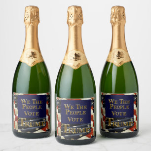 WE THE PEOPLE VOTE TRUMP SPARKLING WINE LABEL