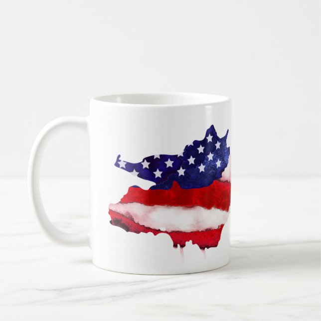 *~* We The People Watercolor American USA Flag  Coffee Mug (Left)