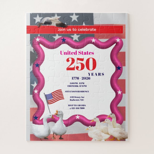 We The Silly Geese 250th Funny Celebration Jigsaw Puzzle (Vertical)