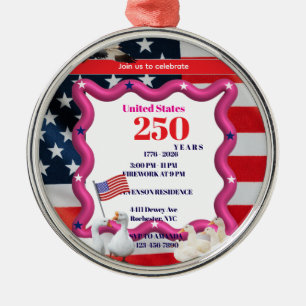 We The Silly Geese 250th Funny Celebration Metal Ornament