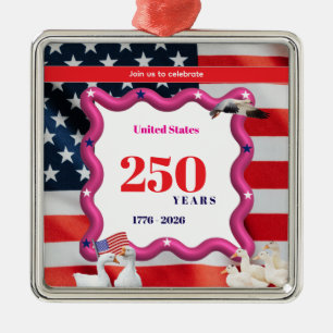 We The Silly Geese 250th Funny Celebration Metal Ornament