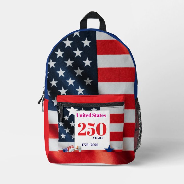 We The Silly Geese 250th Funny Celebration Printed Backpack (Front)