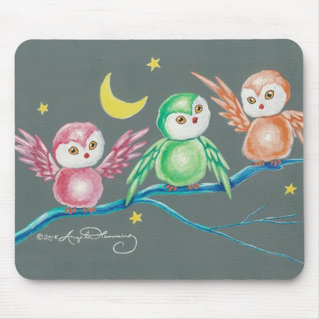 We Three Owls Mouse Pad (Front)