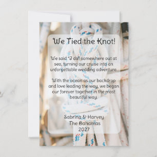 We Tied the Knot Boat Knot Background Elopement Invitation
