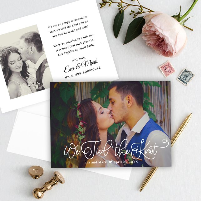 We Tied the Knot Calligraphy Photo Announcement (Creator Uploaded)