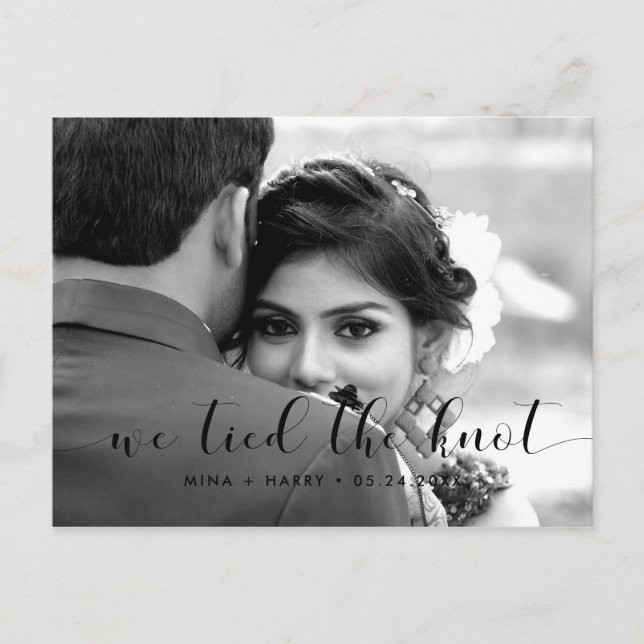 We tied the knot Elegant design photo Postcard (Front)
