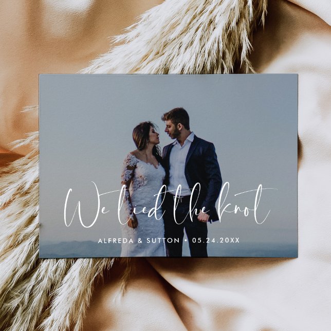 We tied the knot Elegant & modern photo Announcement (Creator Uploaded)