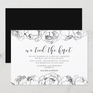 We tied the knot Elegant peonies announcement