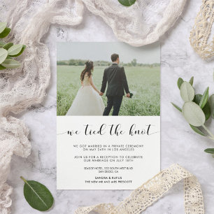 We tied the knot Elegant photo announcement