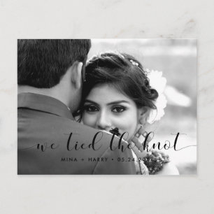 We Tied The Knot Elegant Photo Postcard