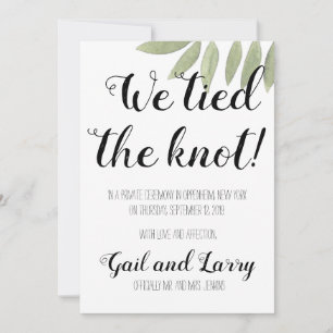 We Tied the Knot Elopement Announcement