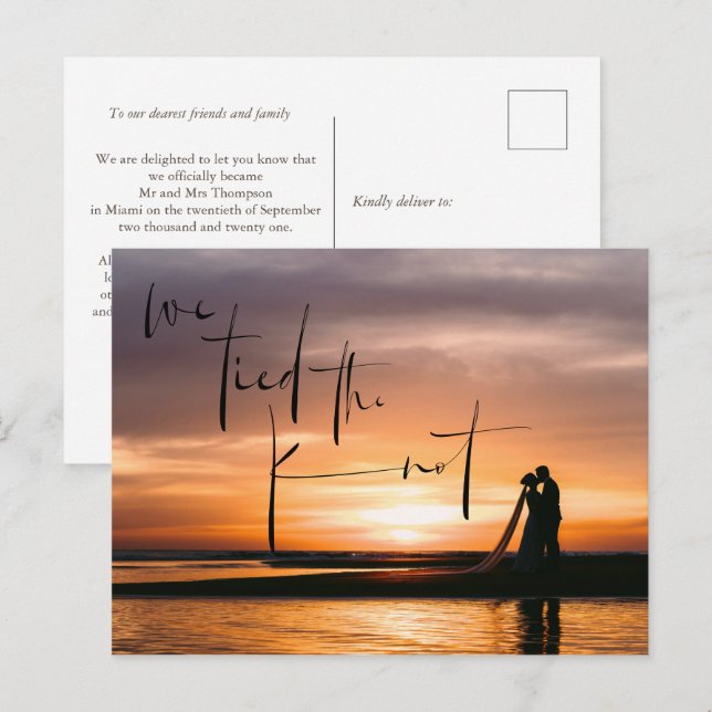 We Tied the Knot Elopement Announcement Photo (Front/Back)