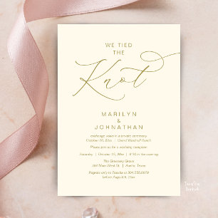 We tied the knot, Elopement Reception Dinner Invitation