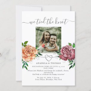 We Tied the Knot Floral Photo Invite