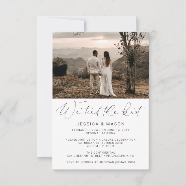 We Tied The Knot Invite Eloped Announcement (Front)