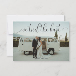 We Tied The Knot Invite Eloped Announcement Photo