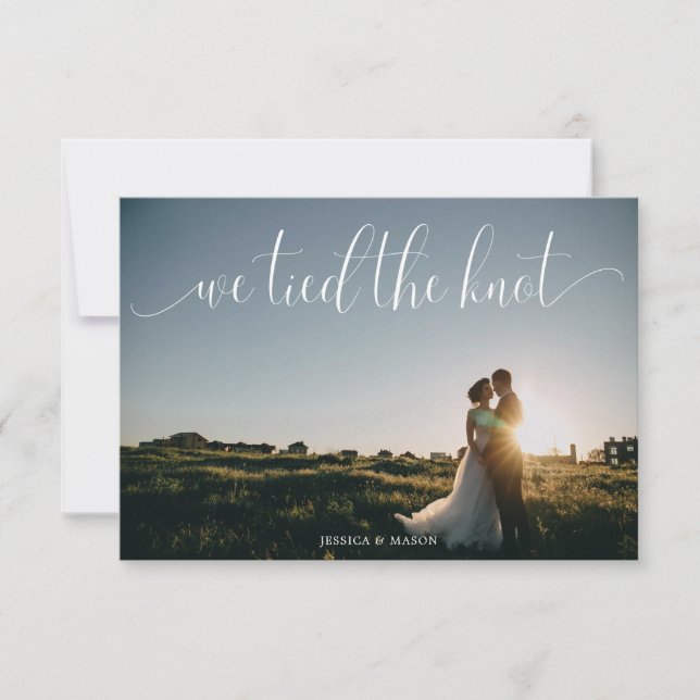 We Tied The Knot Invite Eloped Announcement Photo (Front)