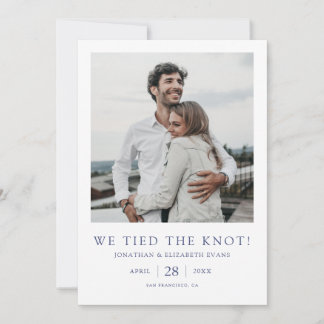 We Tied the Knot Modern Photo Elopement Wedding Announcement