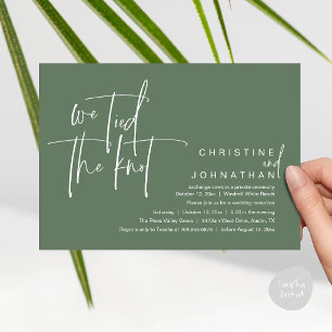 We tied the knot, Modern wedding reception Invitation