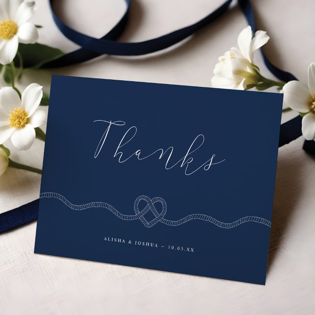 We Tied The Knot Nautical Navy & White Thank You (We Tied The Knot Nautical Navy & White Thank You)