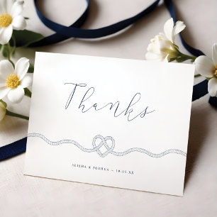 We Tied The Knot Nautical Navy & White Thank You Card