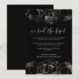 We tied the knot Peonies wedding announcement